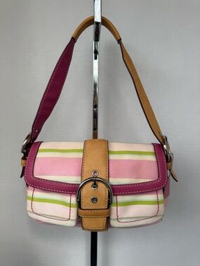 Coach soho buckle bag pink Stripe 1887 Rare 2k era